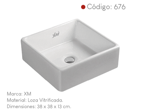 Ovalin de loza blanca encimera 676 XM